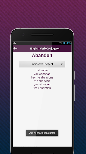 English Verb Conjugator Screenshot 2