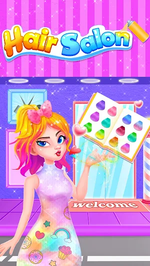 Hair Salon - Paint Rainbow Hair Screenshot 0