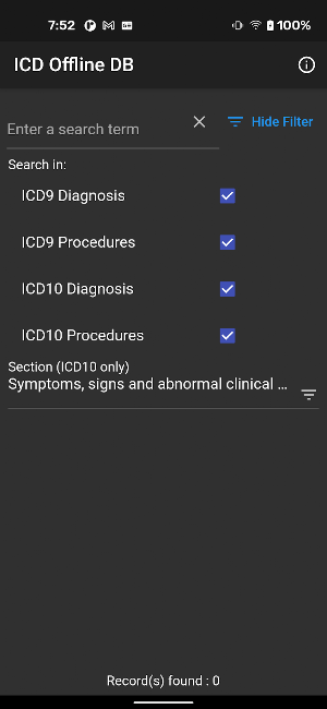 ICD Offline DB Screenshot 1