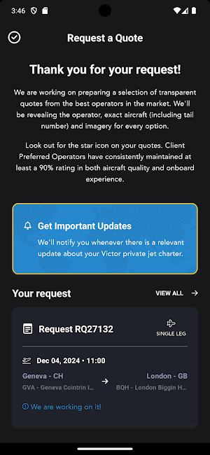 Victor Private Jet Charter Screenshot 2