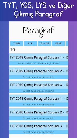 Paragraf Soruları (YKS-KPSS-ALES) Screenshot 1