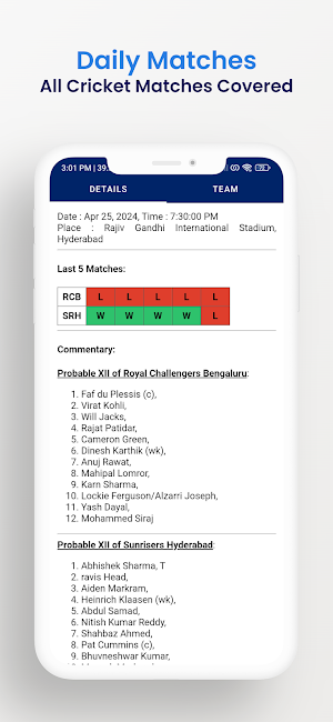 PT11 - Fantasy Team Prediction Screenshot 2
