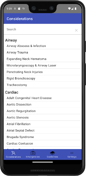 Anesthesia Considerations Screenshot 0
