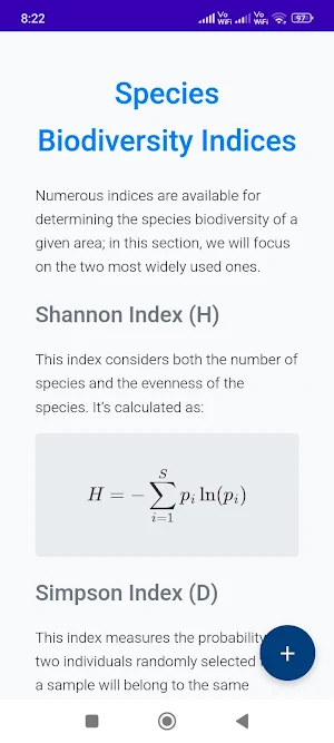 Biodiversity Index Calculator Screenshot 3