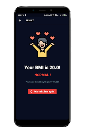 BMI Calculator Screenshot 2