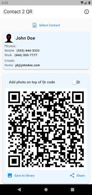 Contact 2 QR Screenshot 1