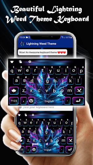 Neon Blue Weed Theme Keyboard Screenshot 0