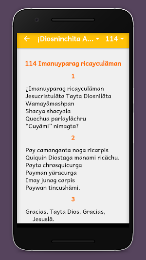 Ambo-Pasco Quechua Hymnbook Screenshot 0