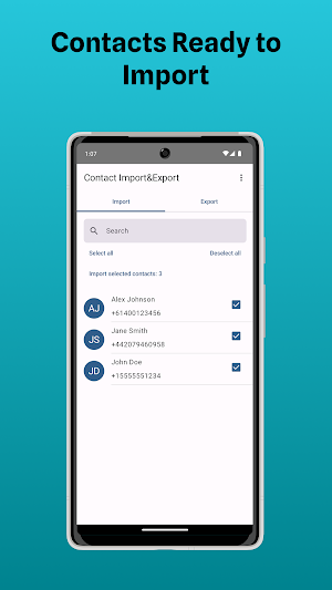 Contact Import & Export Screenshot 1