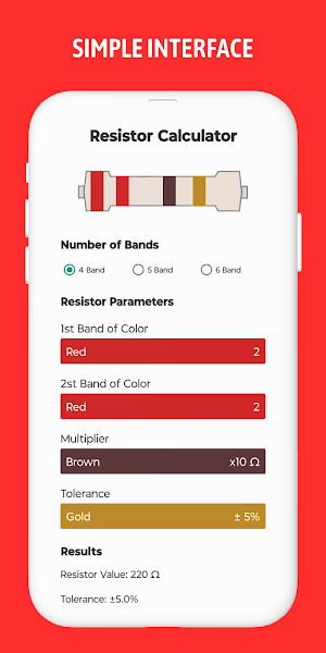 Resistor Color Code Calculator Screenshot 0