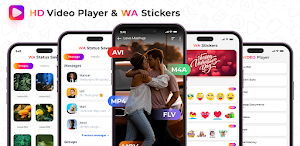HD Video Player & WA Sticker Screenshot 0