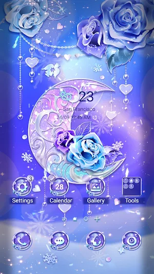 Winter Crescent Moon-Wallpaper Screenshot 0