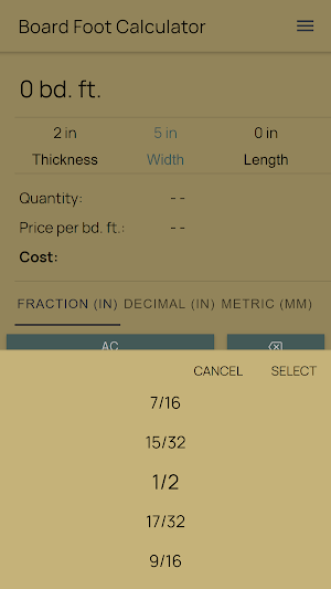 Board Foot Calculator Screenshot 3