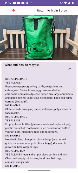 Longtown Recycling Timetable Screenshot 1