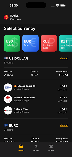 Exchange Rates Kyrgyzstan Screenshot 2