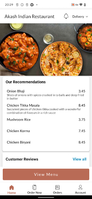 Akash Indian Restaurant Screenshot 1