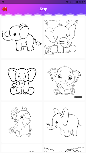 Cute Elephant Coloring Pages Screenshot 1