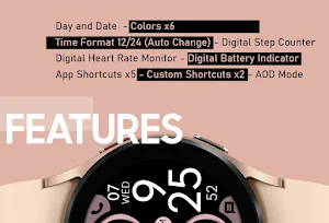 Digital Rose Gold 3 Watch Face Screenshot 1