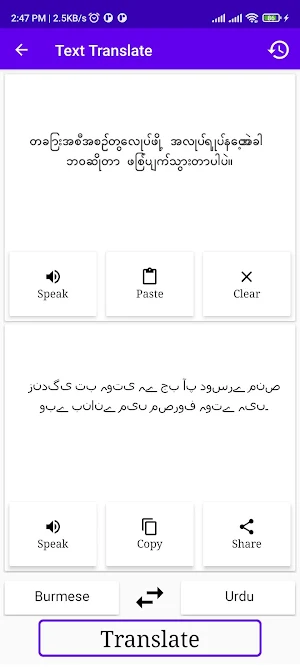 Burmese To Urdu Translator Screenshot 1