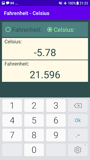 Celsius - Fahrenheit Screenshot 2