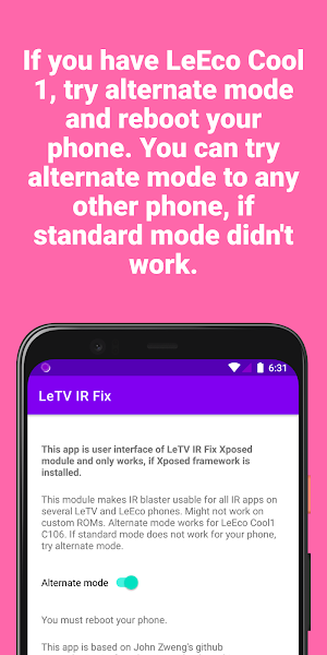 LeTV Infrared Fix (Xposed) Screenshot 1