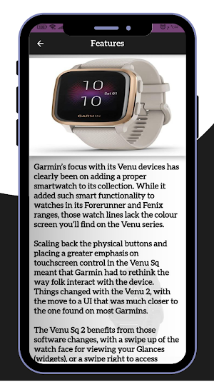 Garmin Venu Sq 2 watch Guide Screenshot 1