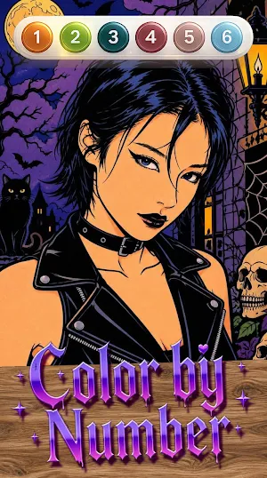 Gothic Girl Color by Number Screenshot 2