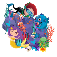 Scuba Monster Hunting Game 2D