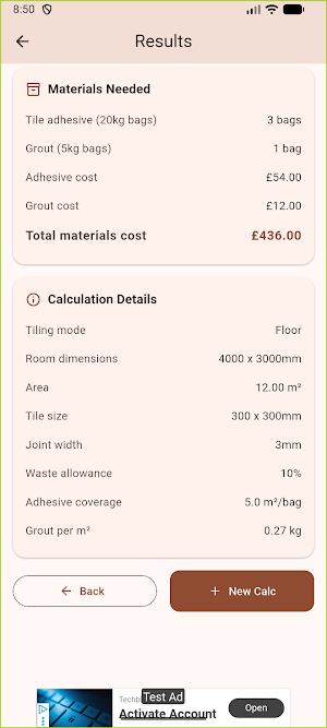 Tiling Calculator Screenshot 3