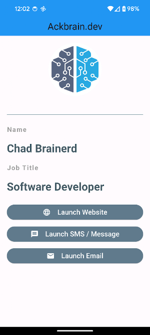 ackBrain Digital Business Card Screenshot 3