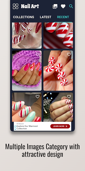 Candy Cane Stripes Nail Design Screenshot 1