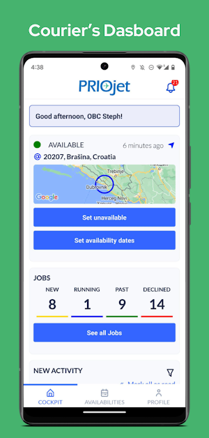 PRIOjet Logistics Screenshot 1