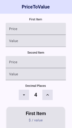 Price To Value Screenshot 0