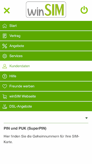 winSIM  Servicewelt Screenshot 3