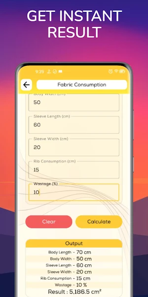 Garment & Textile Calculator Screenshot 2