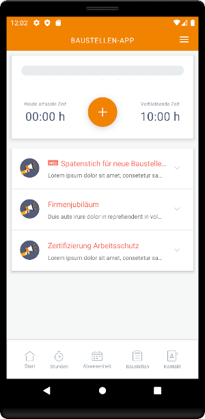 Baustellen-App Kläs Screenshot 1