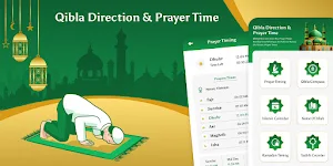 Qibla Direction & Prayer Times Screenshot 0