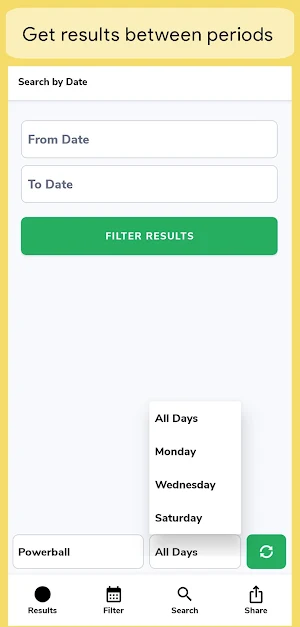 Lottery Results for Powerball Screenshot 2