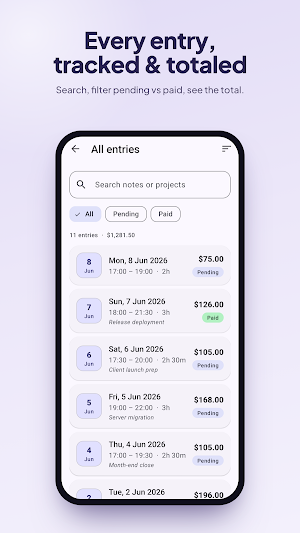 Work Overtime Tracker Screenshot 2