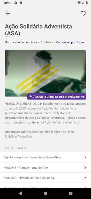 Universidade Missionow Screenshot 1