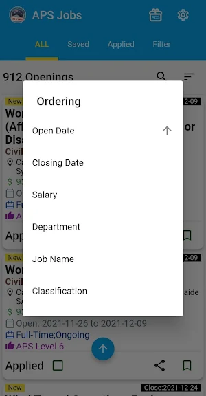 Australian Gov APS Jobs Screenshot 2