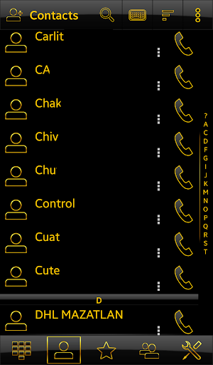 Theme Dark Gold Rocketdial Screenshot 3
