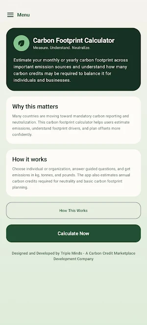 Carbon FootPrint Calculator Screenshot 2