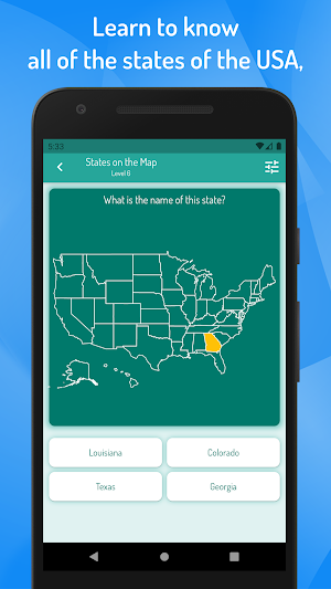 Quiz USA - States, State Capitals and U.S. Cities Screenshot 0