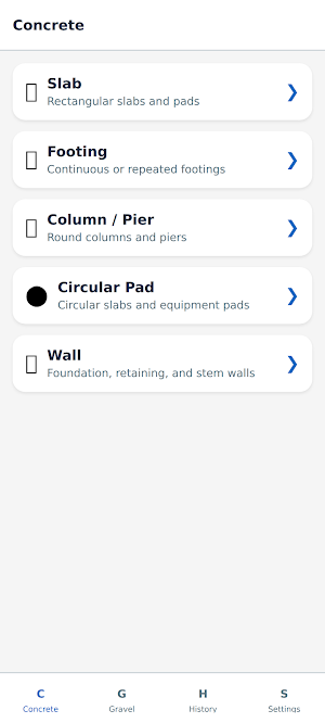 Concrete & Gravel Calc Screenshot 0
