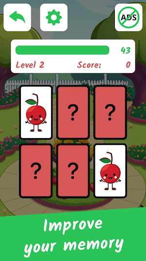 Kids Memory Game: Fruits Screenshot 1