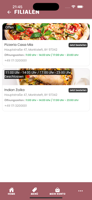 Pizzeria Casa Mia Online Screenshot 2