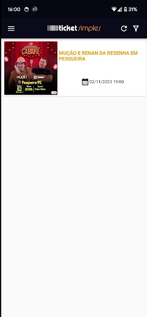 Ticket Simples Produtor Screenshot 1