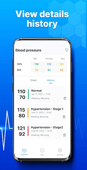 Blood Pressure Tracker Log Screenshot 3