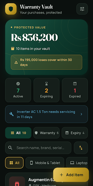 Warranty Tracker & Expiry Date Screenshot 1